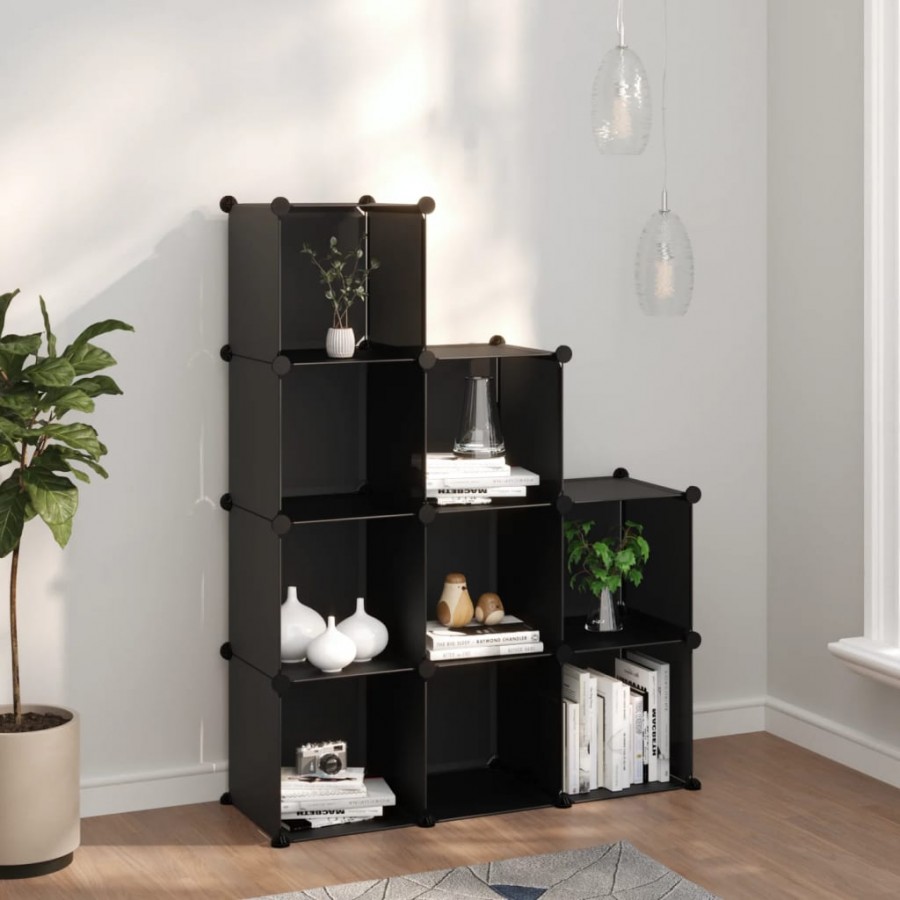 Cubes de rangement 9 pcs Noir PP