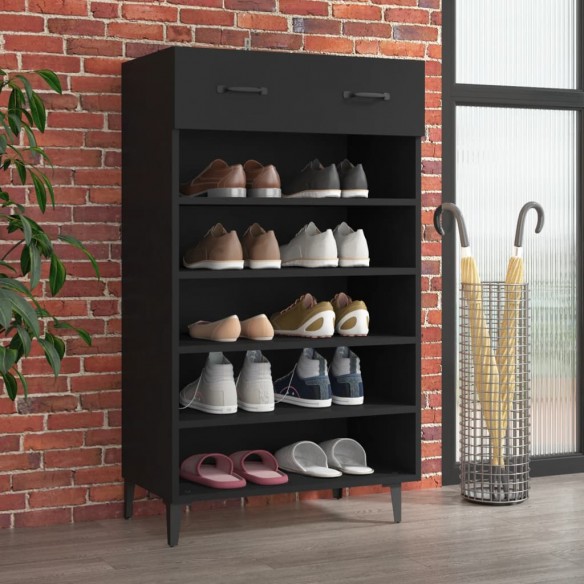 Armoire à chaussures Noir 60x35x105 cm Bois d'ingénierie