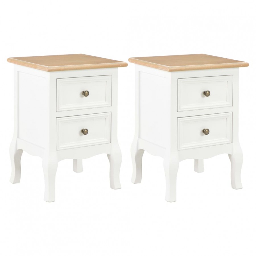 Tables de chevet 2 pcs blanc 35x30x49 cm MDF