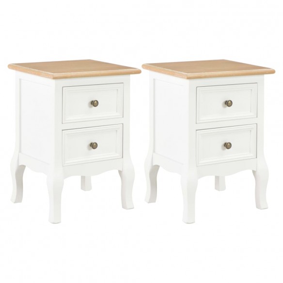 Tables de chevet 2 pcs blanc 35x30x49 cm MDF