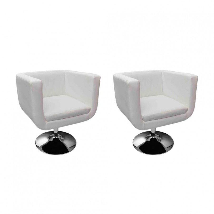 Chaises de bar lot de 2 blanc similicuir