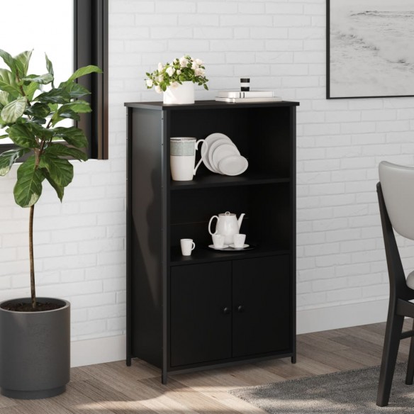 Buffet haut noir 62x32x103,5 cm bois d'ingénierie