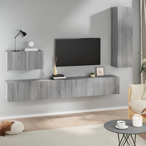 Ensemble de meubles TV 4 pcs Sonoma gris Bois d'ingénierie