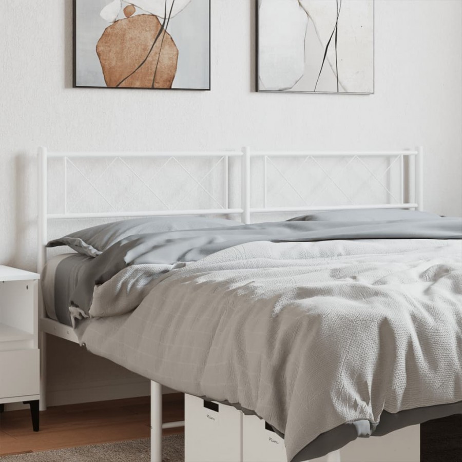 Tête de lit métal blanc 120 cm