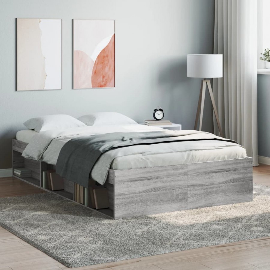 Cadre de lit sonoma gris 120x190 cm petit double