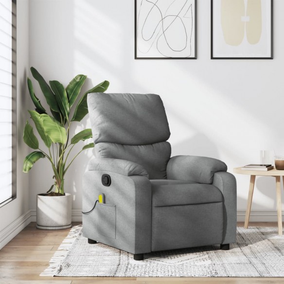 Fauteuil de massage inclinable Gris clair Tissu