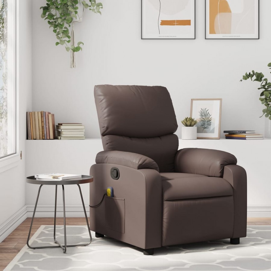 Fauteuil de massage inclinable Marron Similicuir