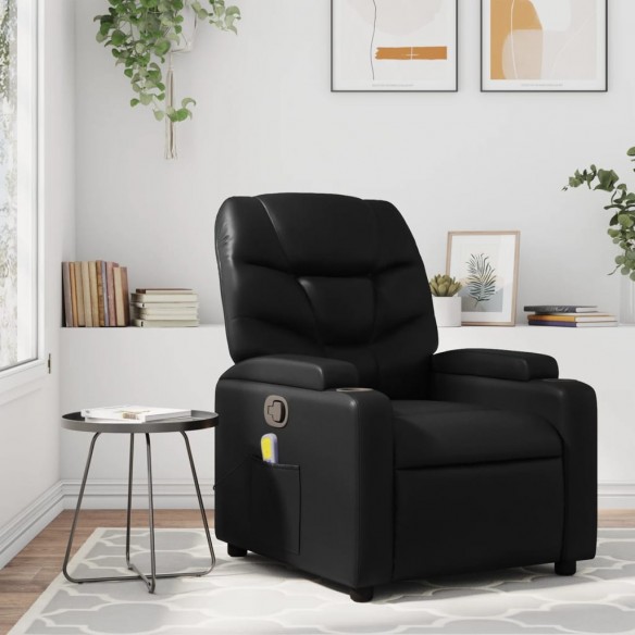 Fauteuil de massage inclinable Noir Similicuir