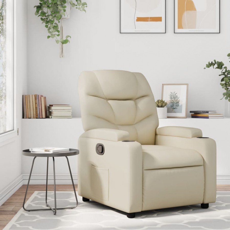 Fauteuil inclinable Crème Similicuir