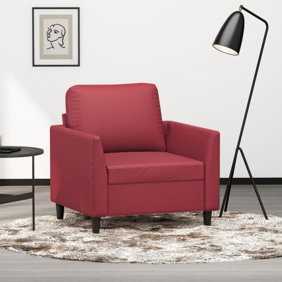 Fauteuil Rouge bordeaux 60 cm Similicuir