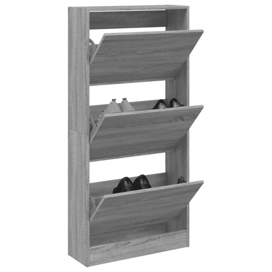 Armoire à chaussures sonoma gris 60x21x125,5 cm bois ingénierie