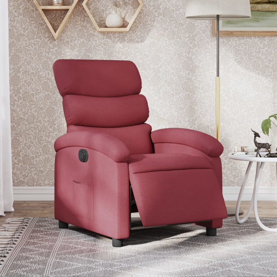 Fauteuil inclinable électrique Rouge bordeaux Tissu