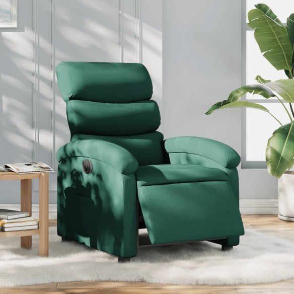 Fauteuil inclinable électrique Vert foncé Tissu