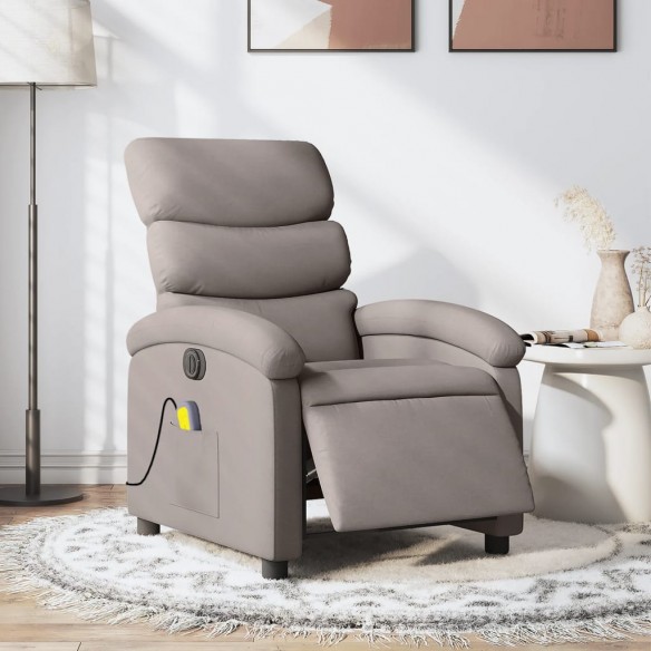 Fauteuil de massage inclinable électrique Taupe Tissu