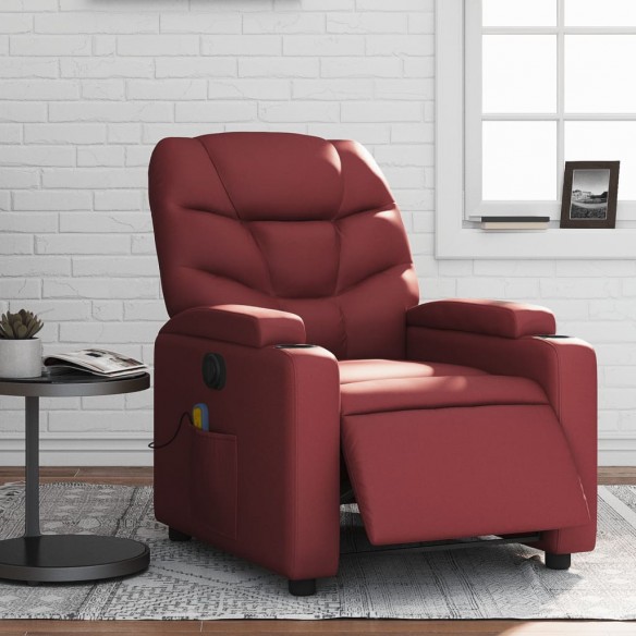 Fauteuil de massage inclinable électrique rouge bordeaux