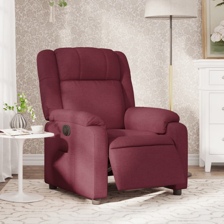 Fauteuil inclinable électrique Rouge bordeaux Tissu