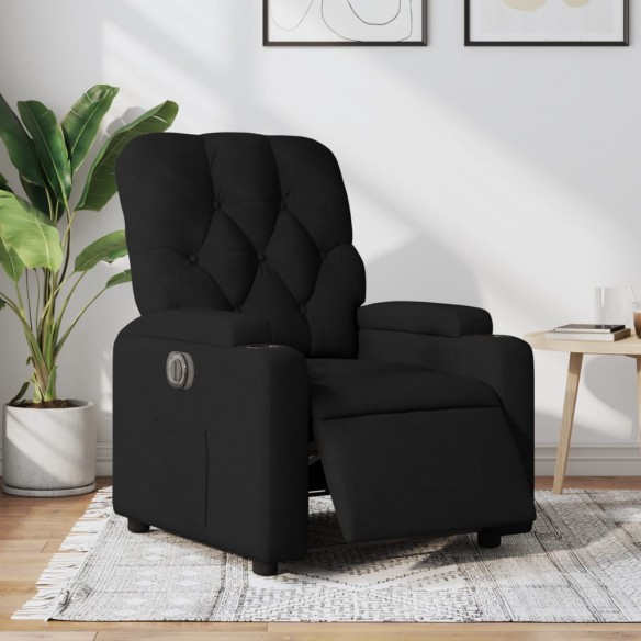 Fauteuil inclinable électrique Noir Tissu