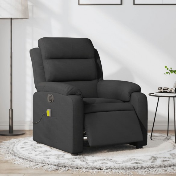 Fauteuil de massage inclinable électrique Noir Tissu