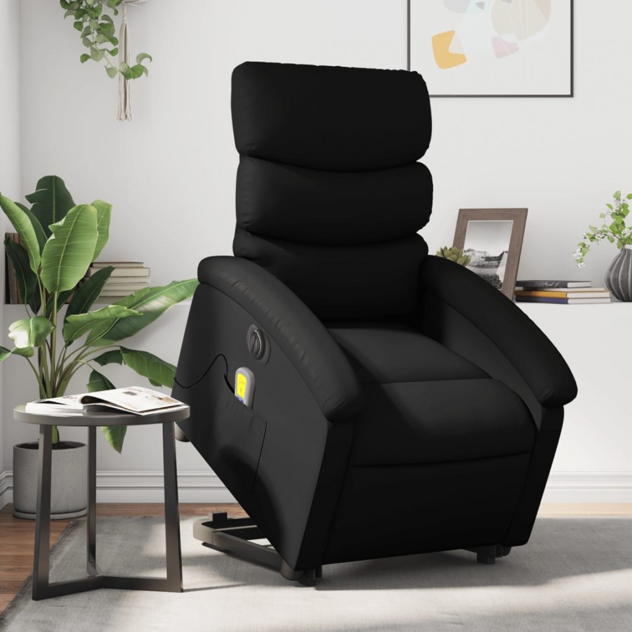 Fauteuil inclinable de massage électrique noir similicuir