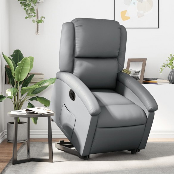 Fauteuil inclinable électrique gris similicuir