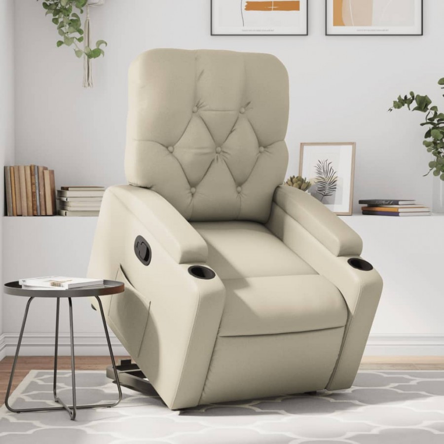 Fauteuil inclinable Crème Similicuir