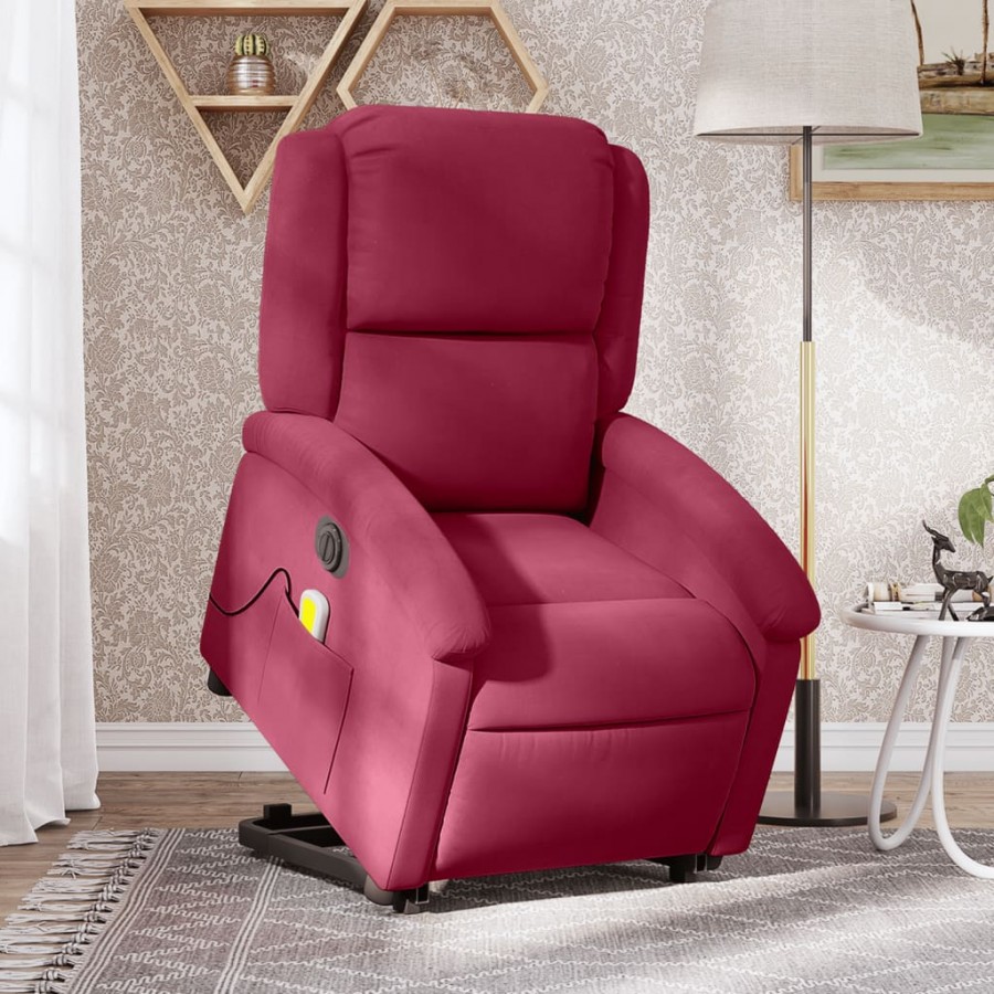 Fauteuil inclinable de massage électrique rouge bordeaux