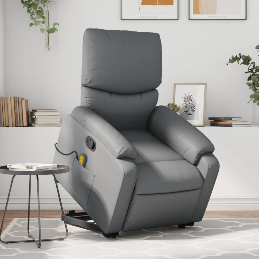 Fauteuil inclinable de massage Gris Similicuir