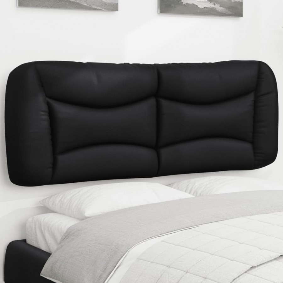 Coussin de tête de lit noir 120 cm similicuir