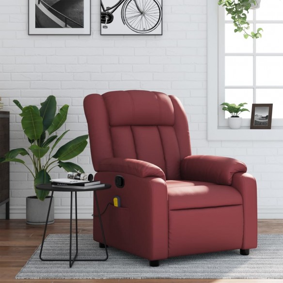 Fauteuil de massage inclinable Rouge bordeaux Similicuir