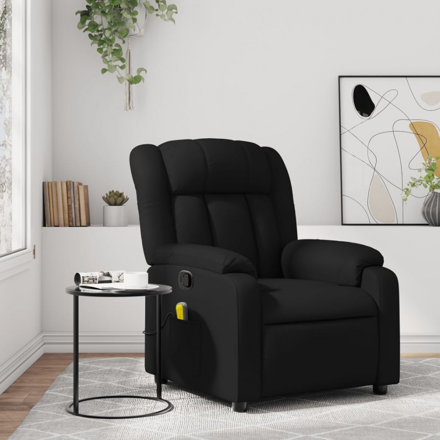 Fauteuil de massage inclinable Noir Similicuir