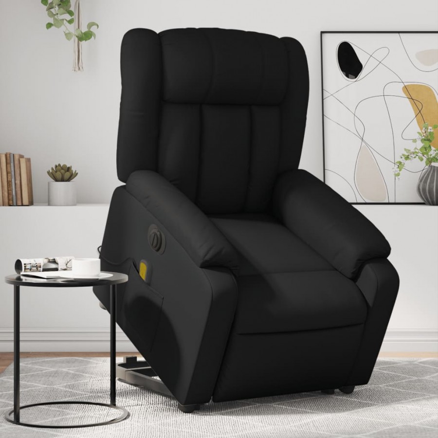 Fauteuil inclinable de massage électrique noir similicuir