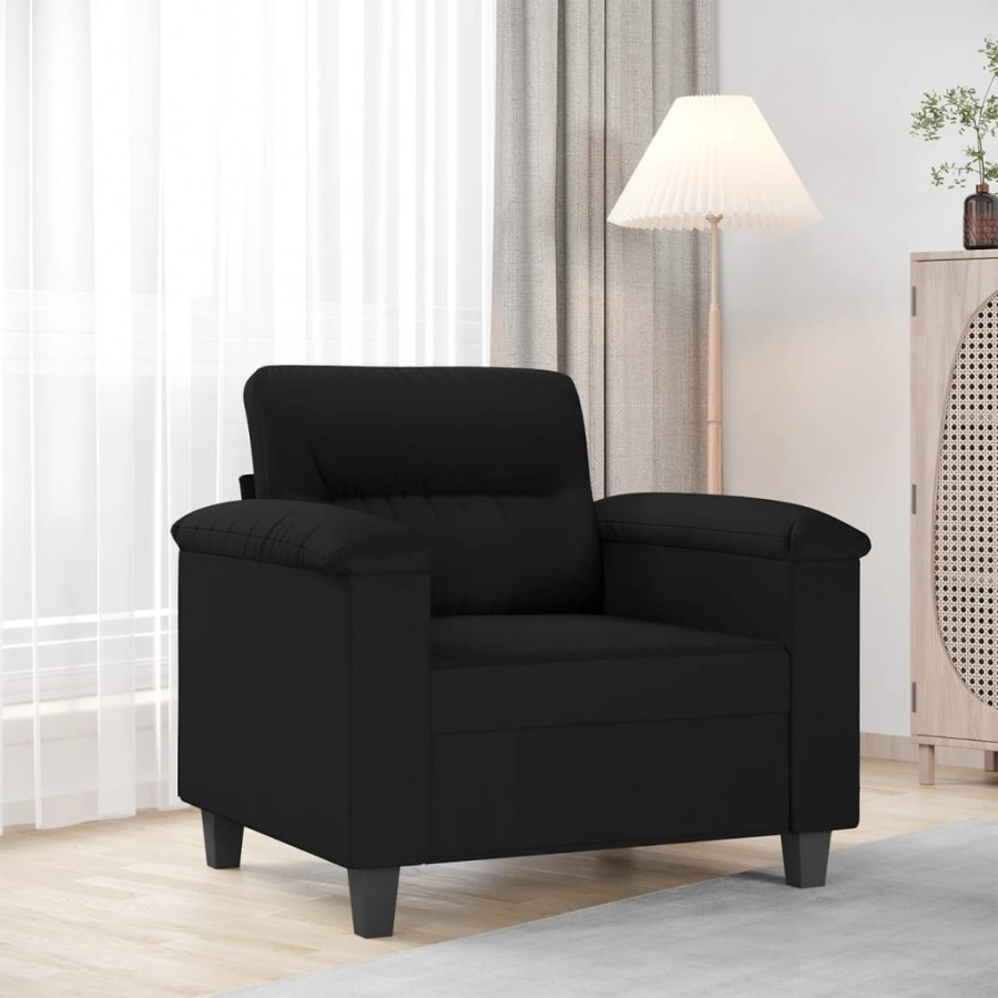 Chaise de canapé noir 60 cm tissu microfibre