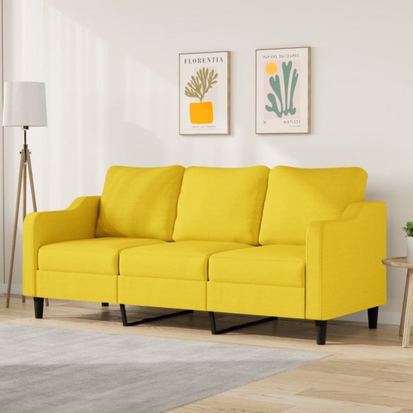 Canapé à 3 places Jaune clair 180 cm Tissu