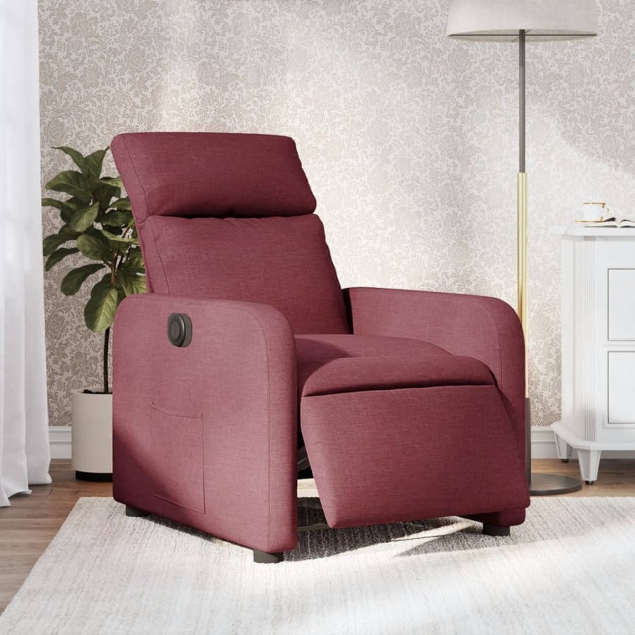 Fauteuil inclinable électrique Rouge bordeaux Tissu