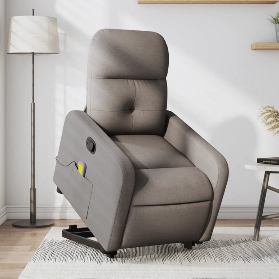 Fauteuil inclinable de massage Taupe Tissu