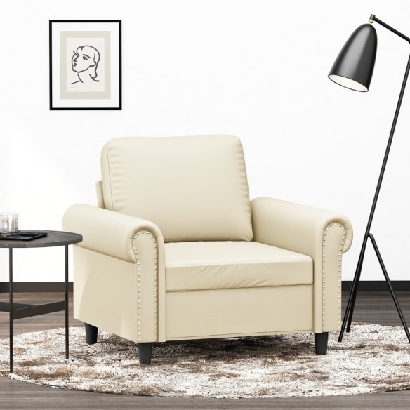 Fauteuil Crème 60 cm Similicuir