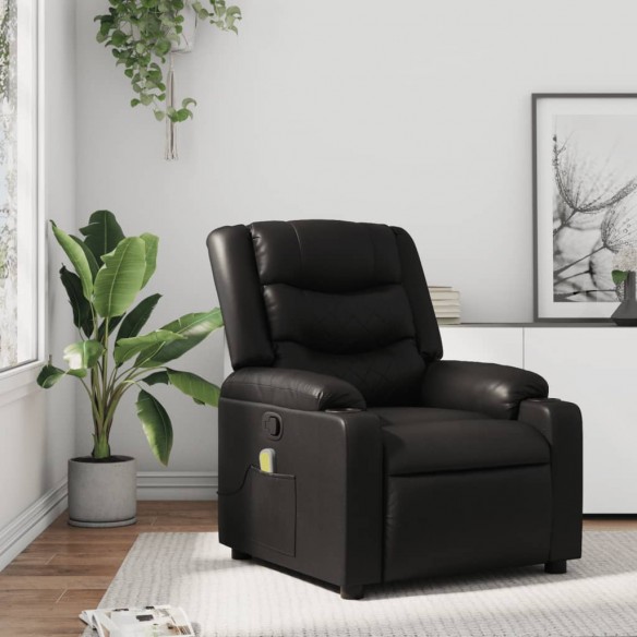 Fauteuil de massage inclinable Noir Similicuir