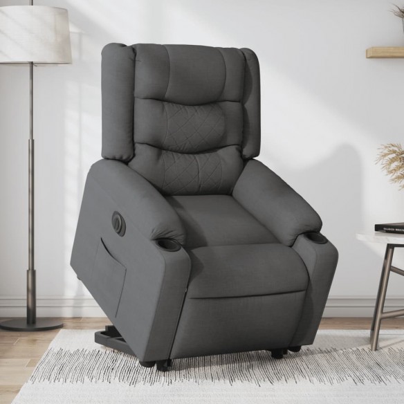 Fauteuil inclinable électrique gris foncé tissu