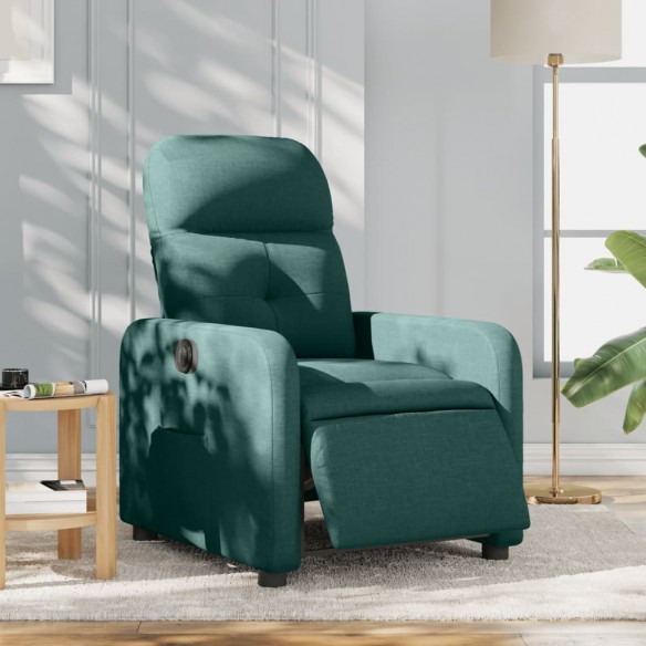 Fauteuil inclinable électrique Vert foncé Tissu