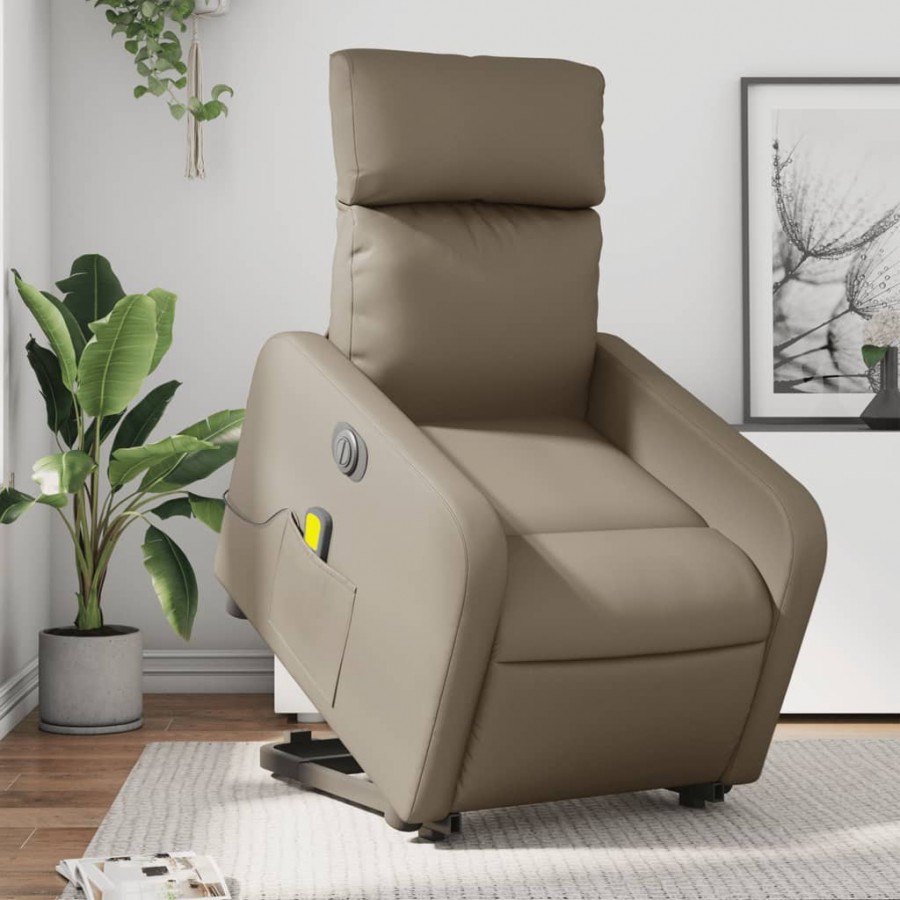 Fauteuil inclinable de massage électrique cappuccino similicuir