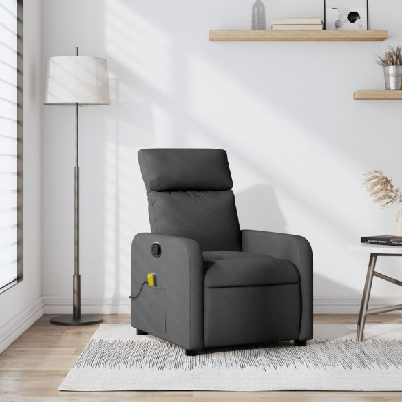 Fauteuil de massage inclinable Gris foncé Tissu