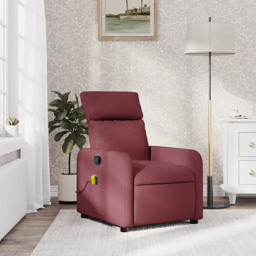 Fauteuil de massage inclinable Rouge bordeaux Tissu