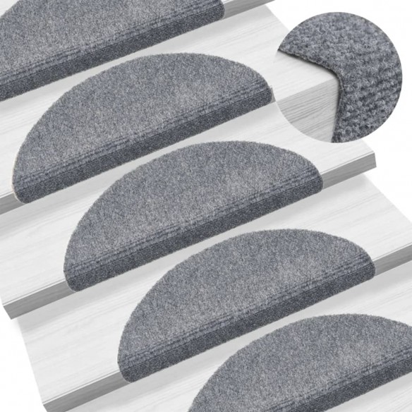 Tapis d'escalier auto-adhésif 15 pcs 56x17x3 cm Gris clair