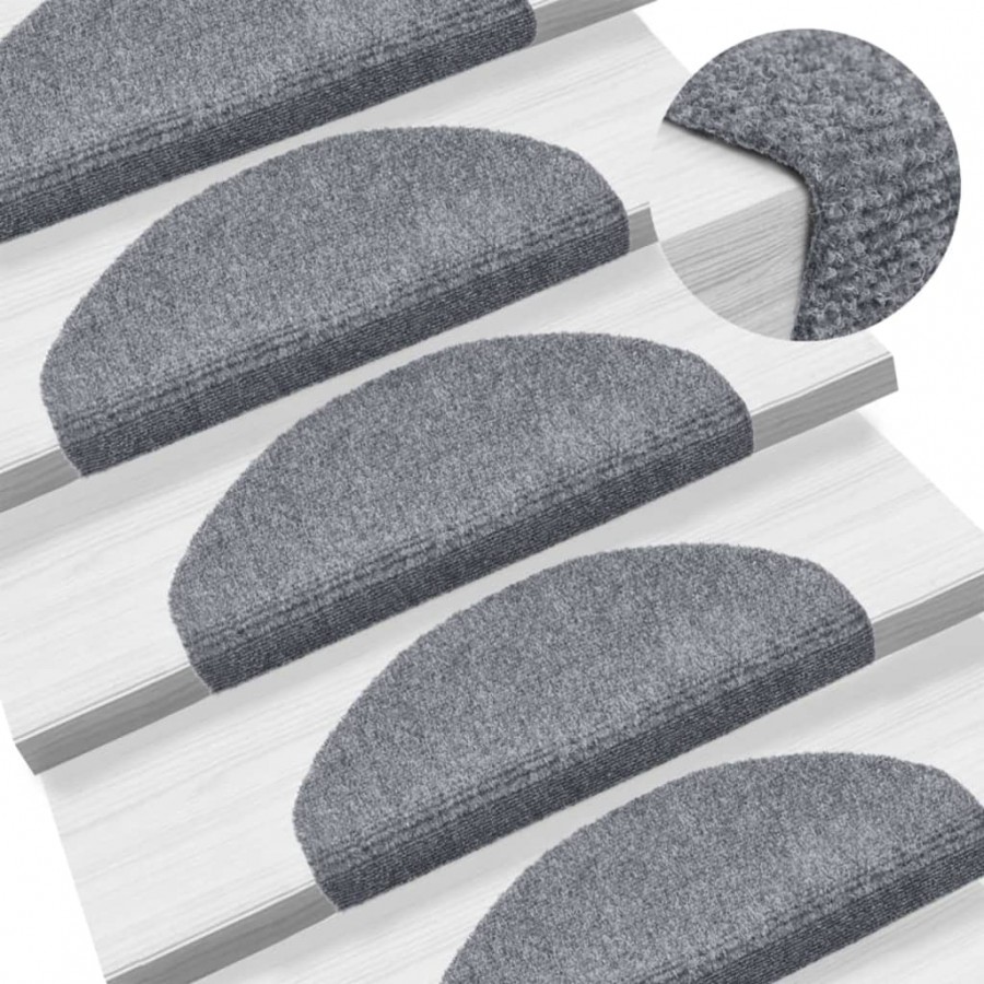 Tapis autoadhésifs de marches 5 pcs Gris clair 65x21x4 cm