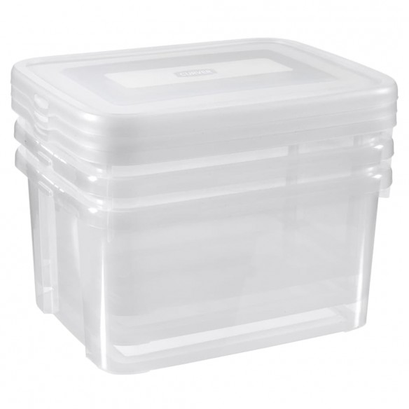 Curver Ensemble de boîtes de rangement Handy 3x25L Transparent