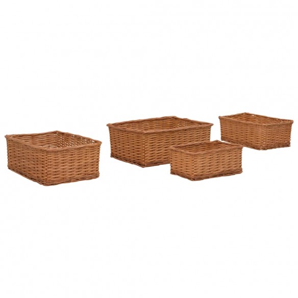 Ensemble de paniers gigognes 4 pcs Marron Saule