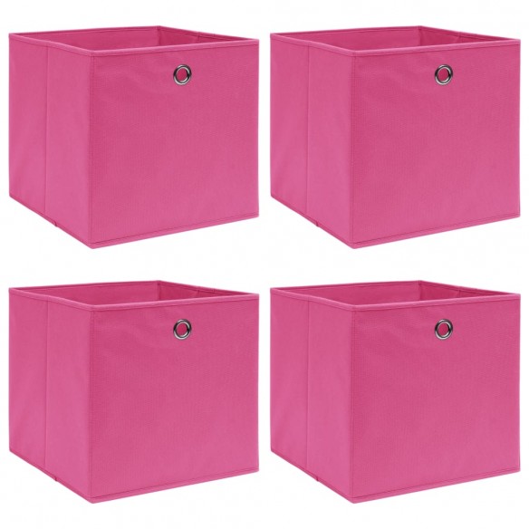 Boîtes de rangement 4 pcs Rose 32x32x32 cm Tissu