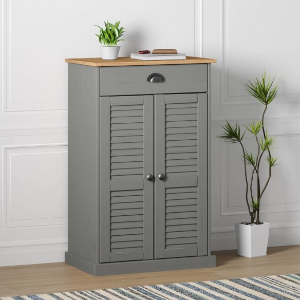 Armoire à chaussures VIGO gris 60x35x96 cm bois massif de pin