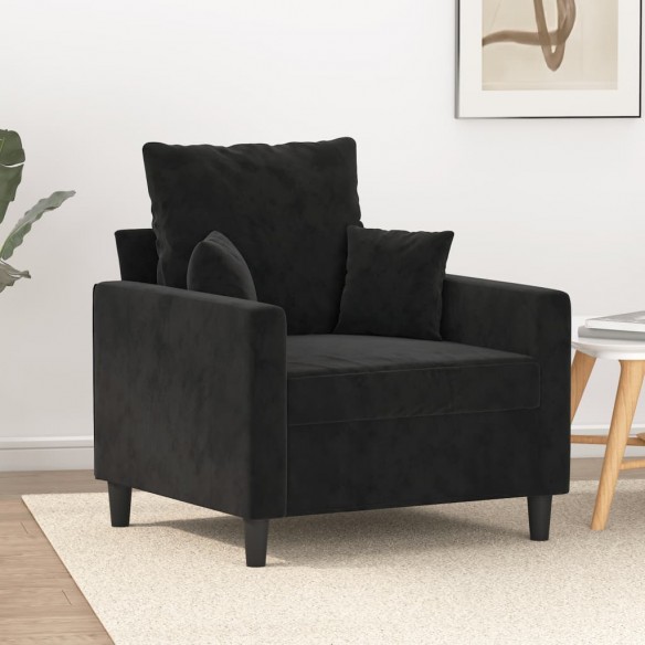 Fauteuil Noir 60 cm Velours