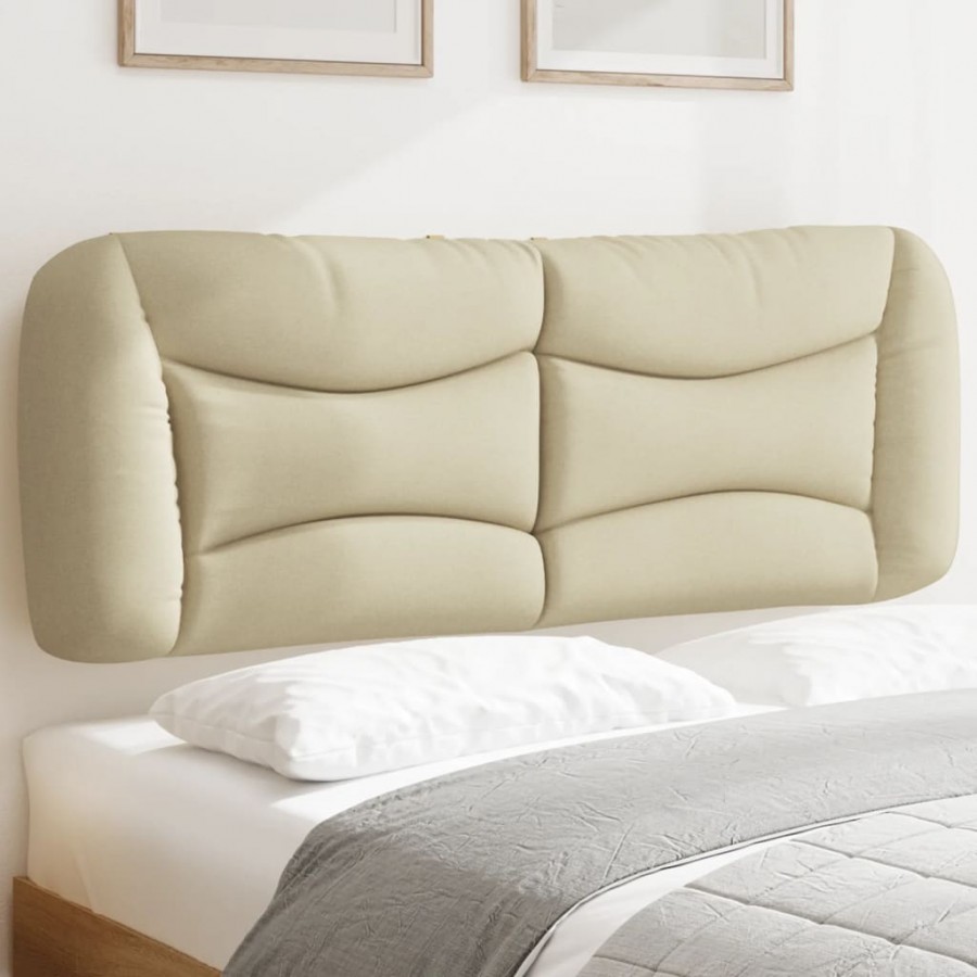 Coussin de tête de lit crème 120 cm tissu